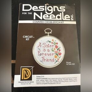 Vintage Cross Stitch Kit, Designs For The Needle,‎ A Sister Is A Forever Friend